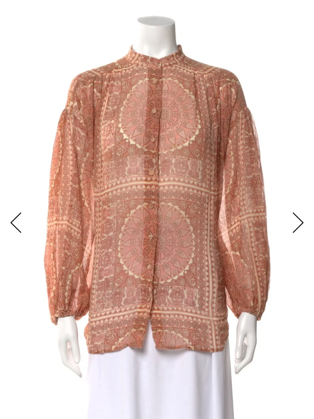 Zimmermann Pink Paisley-Print Long-Sleeve Blouse